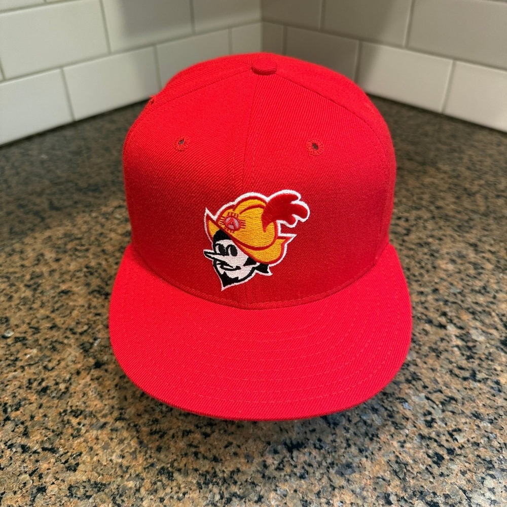 Vtg 90s Albuquerque Dukes MiLB Hat 6 7/8 Red Factory Seconds Wool Made in USA
